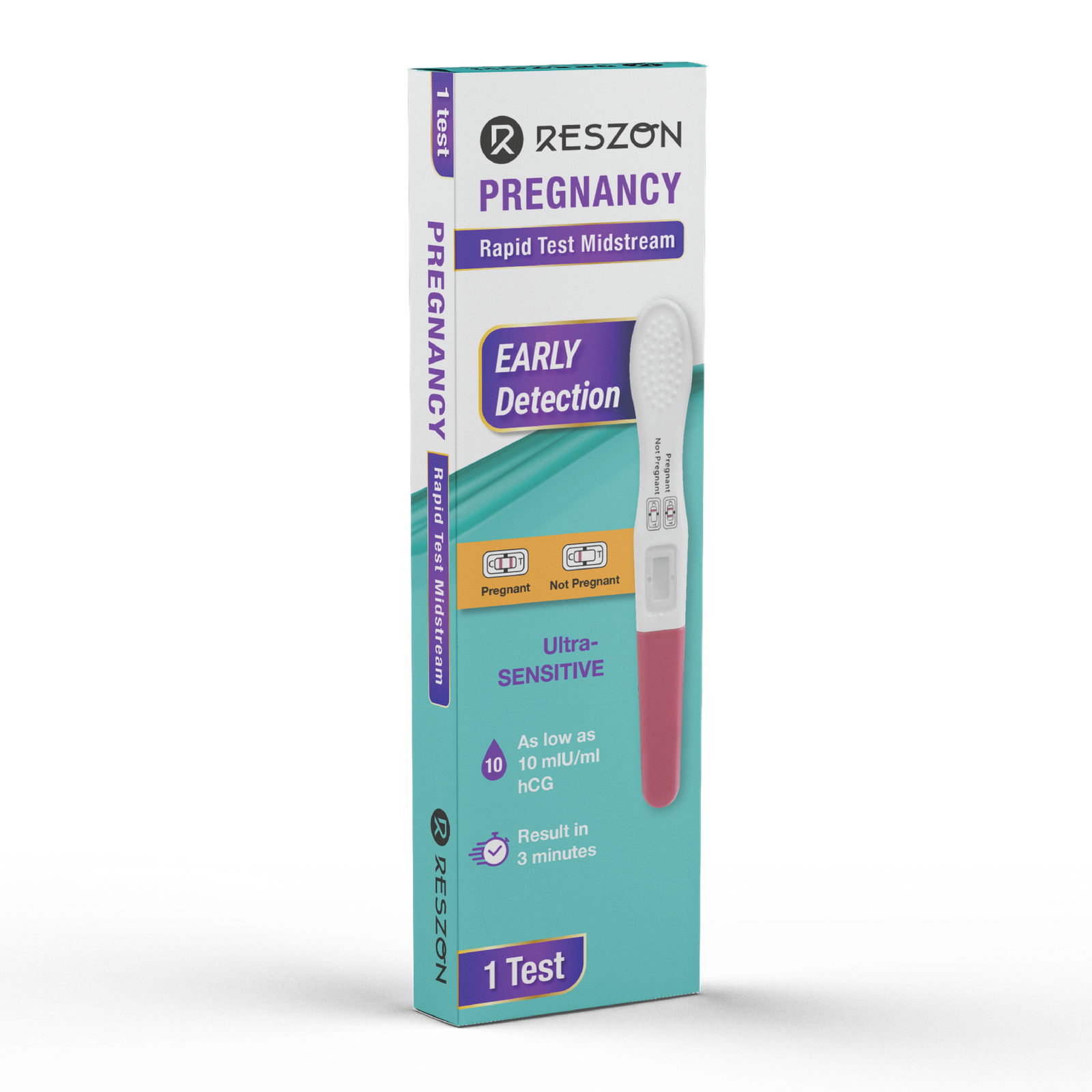 Reszon Pregnancy Rapid Test Midstream Side View
